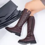 LONG BOOT FLATS LEATHER BLV-34