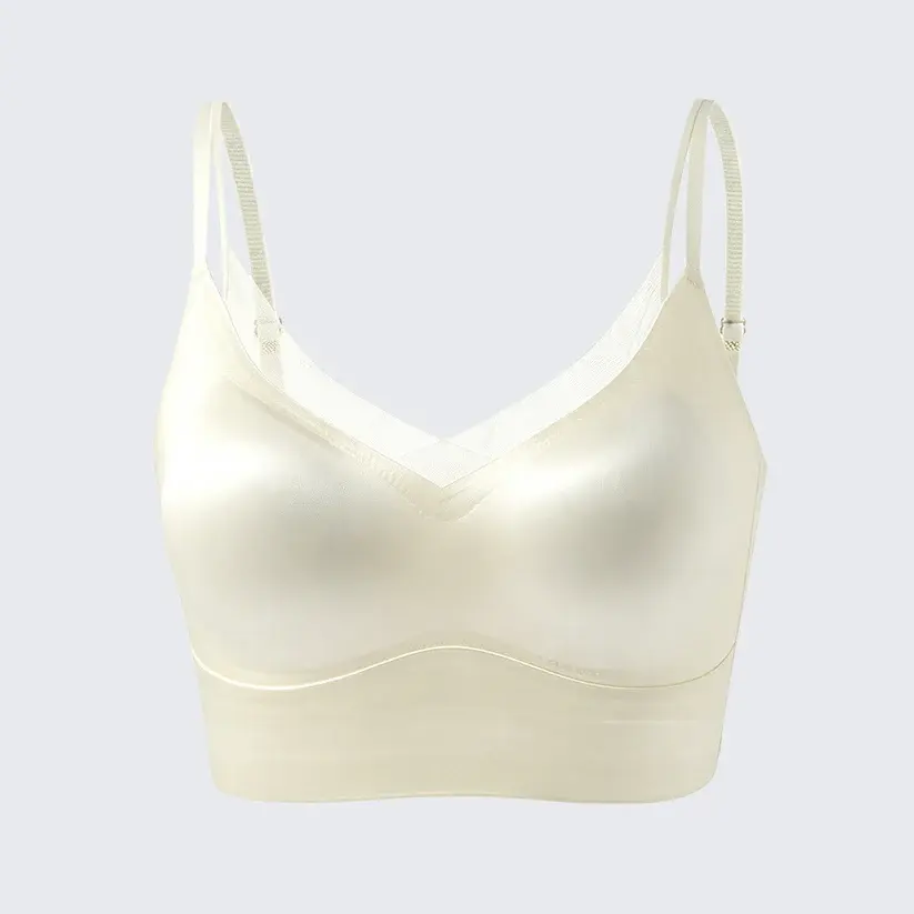 Seamless Satin Camisole Built-in Bra Push Up Plus Size Top