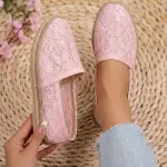Floral Lace Slip-on Flats. BN-58