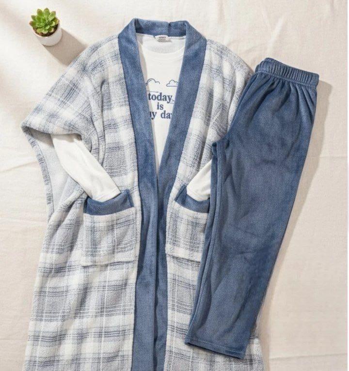 poncho blue pyjama set