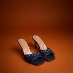 Midnight Stud Denim Heels