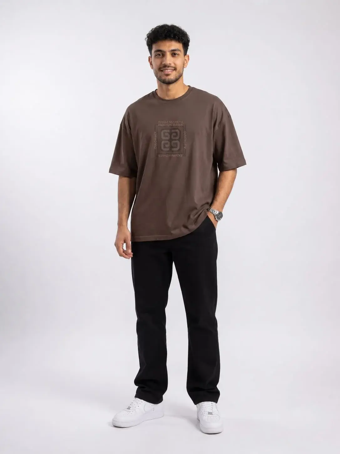 Brown Oversized Stress T-Shirt
