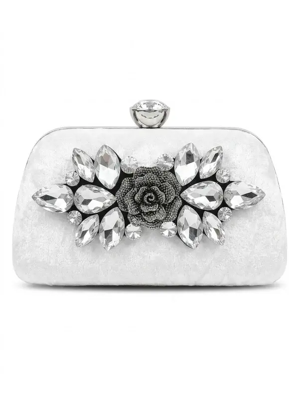 Classic Crystal-Embellished Evening Clutch VS-64