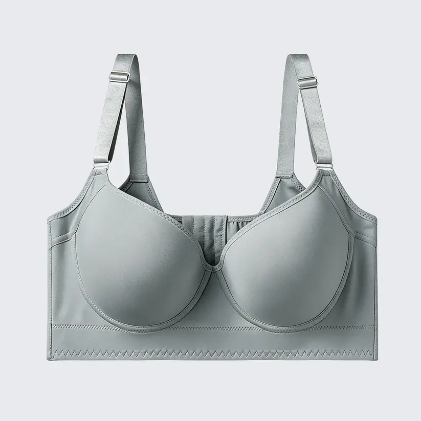 Seamless Deep V Memory Underwire Push Up Bra Plus Size Shaping Bralette