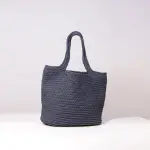 Handmade Crochet Tote Bag – Scandinavian Style Knitted Shopper in Neutral Earth Tones