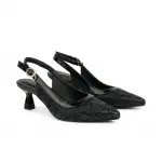 Croc-Embossed Slingback Heels C-115