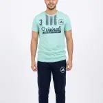 Mint Green and Navy Summer Cotton Tracksuit