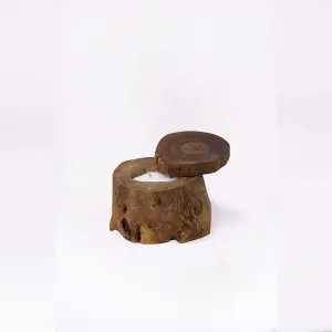 Handmade Wooden Candle Holder: A Unique Rustic Home Decor Piece for Warm & Cozy Spaces