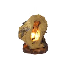 Artisan Wooden Log Lamp with Inner Glow – Unique Handmade Lighting Sculpture
