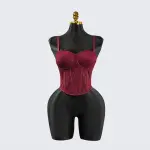 Red Floral Lace Sculpting Corset