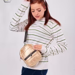 Metallic Puffy Cross Bag Gold