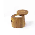 Natural Wooden Candle with Lid – Handmade Rustic Wooden Candle Holder