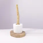 Natural Wooden Paper Towel Stand – Unique Rustic Kitchen Stand