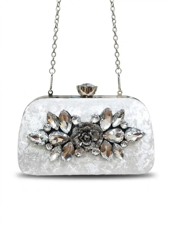 Classic Crystal-Embellished Evening Clutch VS-64