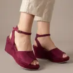 Sandal Wodge Heel With Belt Buckle-W-6