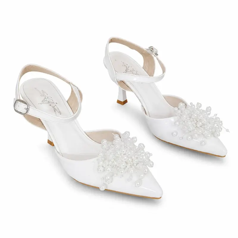 Elegant Heels with Glossy Cherry Detail C-123