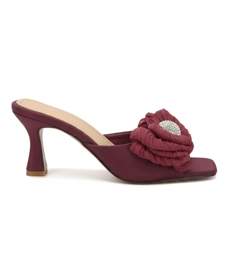 Elegant Bow Heeled Slippers S-7