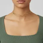 Intertwined Metal Collar Necklace N-70