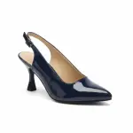 Shiny Step Slingback Heels C-103
