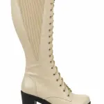 Long Neck Lace-Up Leather Boot B-66