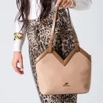 V-Cut Shoulder Bag-cafe