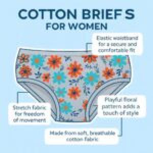Women’s Cotton Mid-Rise Brief Panties(Pack of 3)