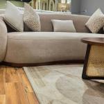 brown round sofa