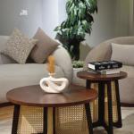 brown round sofa