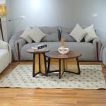 gray round sofa