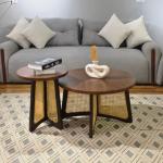 gray round sofa