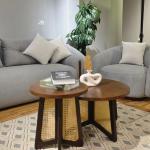 gray round sofa