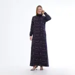 Winter Embroidered Nightdress – Zipper & Side Pockets