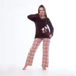 Casual Pajamas, Lounge Pajamas, Mix & Match Sets, Other Pajamas, Pajamas Brown Checkered Winter Pajama Set