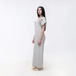 Long Cotton Nightgown with Floral Embroidery