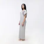 Long Cotton Nightgown with Floral Embroidery