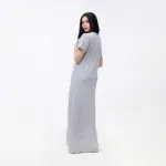 Printed Cotton Summer Nightgown – Long, Loose-Fit with Half Sleeves for All-Night Comfort