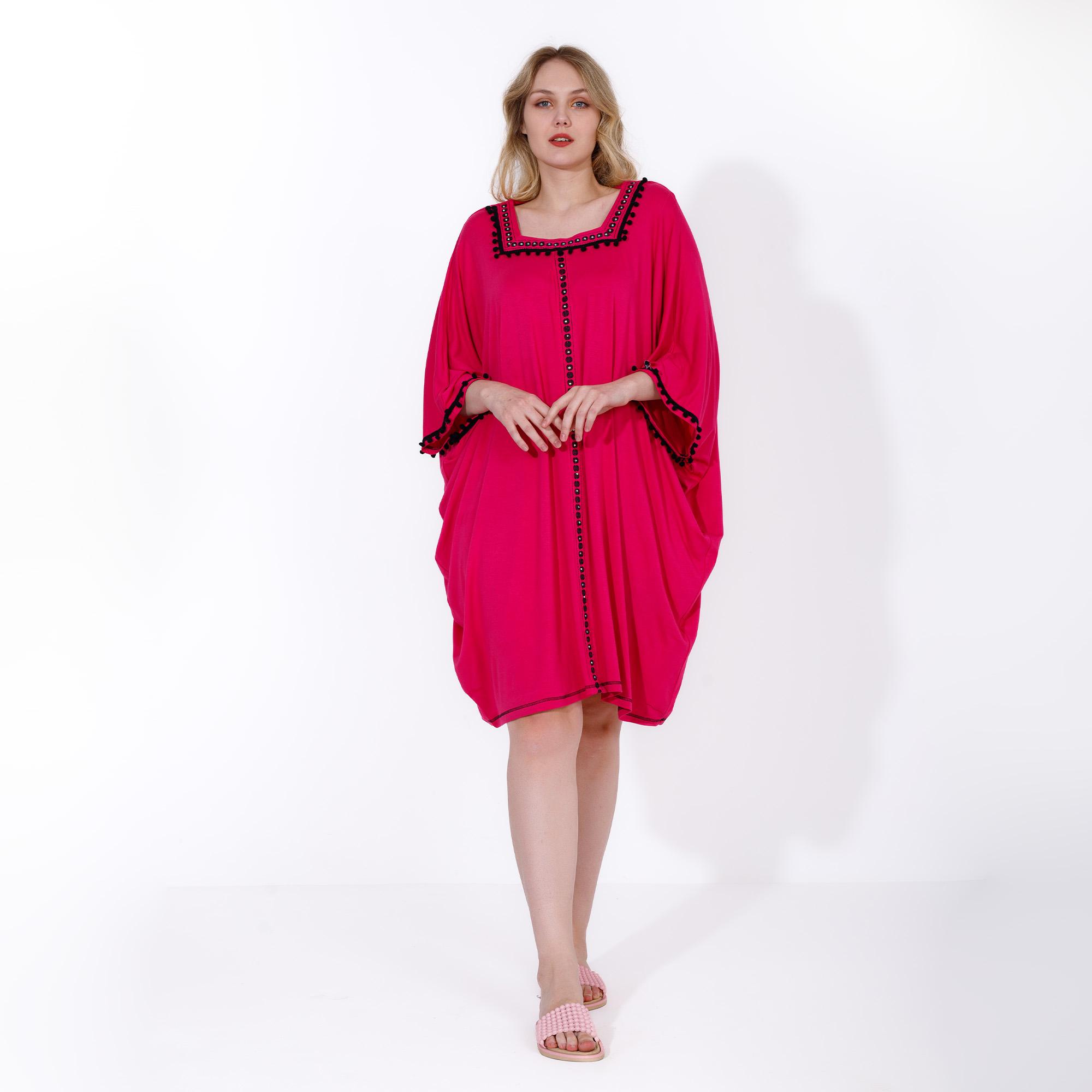 Women’s Pink Embroidered Abaya Nightgown
