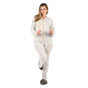 Soft Grey Velvet Winter Tracksuit with Gold Embroidery – 💫 Feel the warmth, shine in gold!