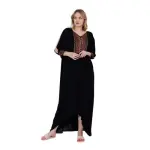 Elegant Black Maxi Dress with Embroidered Detailing