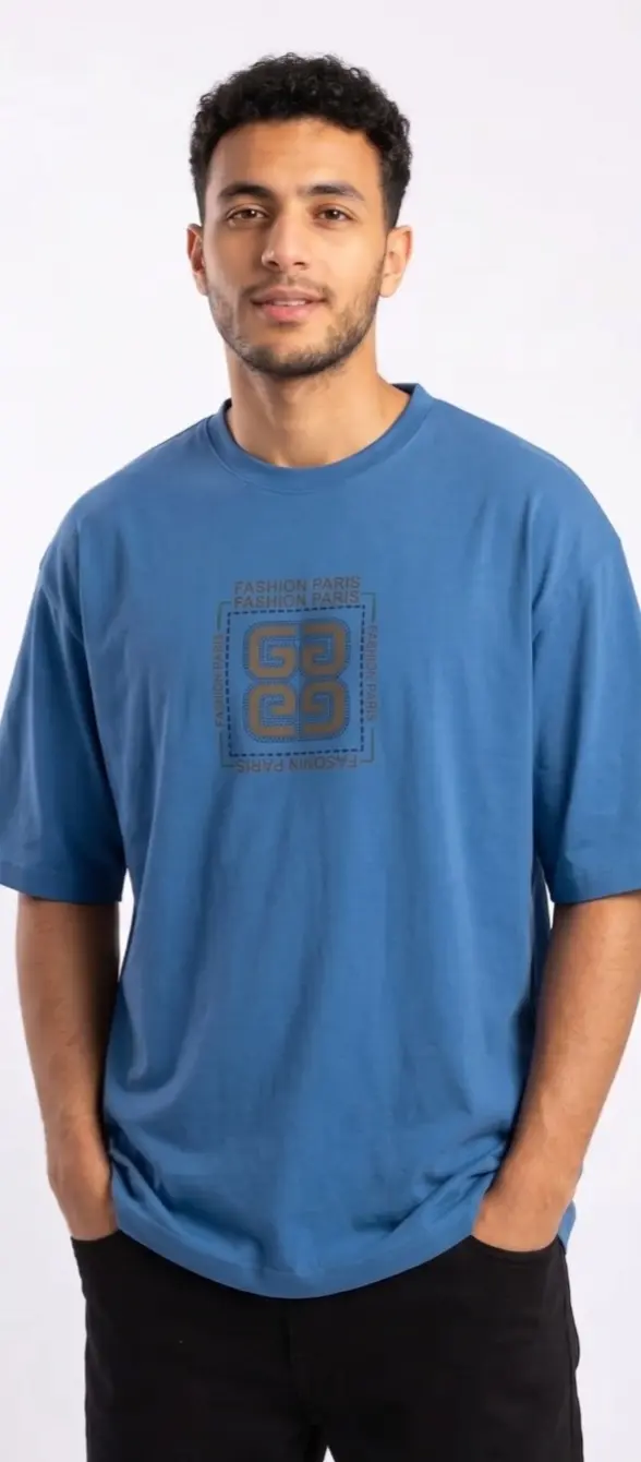 Blue Oversized Stress T-Shirt