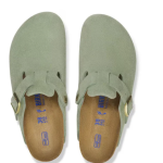 Birkenstock Boston Soft Footbed – Suede Green Tea