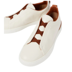 Zegna Triple Stitch leather sneakers WHITE TRIPLE STITCH