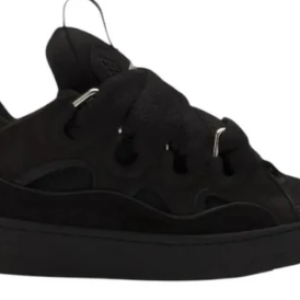 Lanvin ‘Curb’ Leather Blend Sneakers in Black