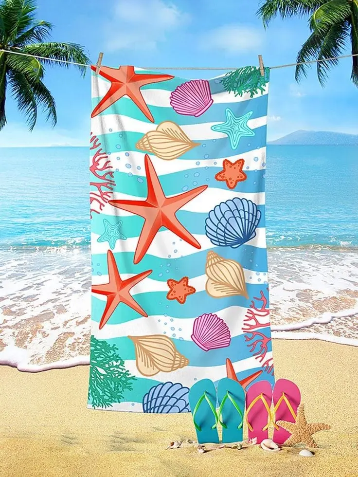 Agha Home Coastal Printed Microfiber Towel