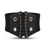 Women's Lace-up Elastic Wide Waist Belt T-45