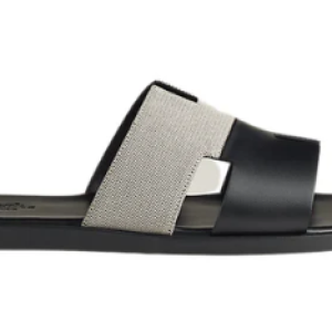 Hermès Izmir sandal black and white