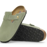 Birkenstock Boston Soft Footbed – Suede Green Tea