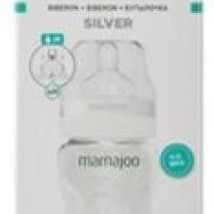 MAMAJOO SILVER FEEDING BOTTLE 250 ml & ANTI-COLIC SILICONE TEAT M