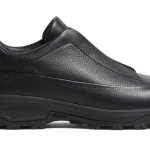 Zegna - Triple Stitch Monte Grained Calf Leather Black Slip On Sneakers