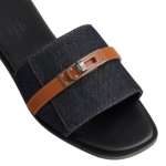 Hermès Giulia sandal 'Bleu Brut / Naturel'
